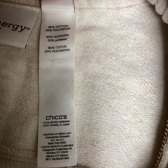 Chico’s ZENERGY Tinah Poncho Cardigan Jacket Sz 3 (XL/16) Oatmeal Beige #24N - Picture 11 of 12